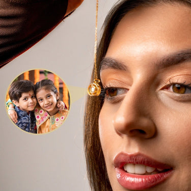 Duo Photo Personalised Necklace - Photo Necklace - Photo Projection Necklace Necklace Brother & Sisters
